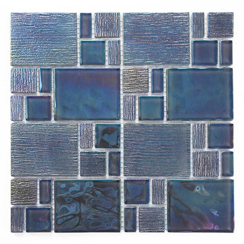 Crystal Aqua Kripton Gray Glass Mosaic Tile - MosaicBros.com