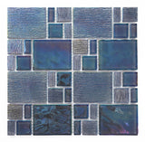Crystal Aqua Kripton Gray Glass Mosaic Tile - MosaicBros.com