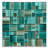 Crystal Aqua Aba Emerald Green Multangular Glass Mosaic Tile - MosaicBros.com