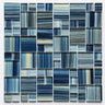 Crystal Aqua Aba Steel Blue Multangular Glass Mosaic Tile - MosaicBros.com