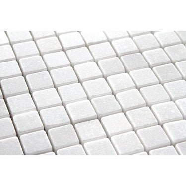 5/8X5/8 Honed Thassos White Marble Mosaic Tile - MosaicBros.com