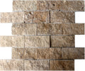 Lunar Noce Travertine 2x4 Split Face Mosaic - MosaicBros.com
