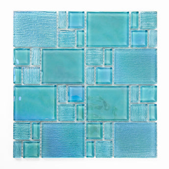 Crystal Aqua Kripton Green Glass Mosaic Tile - MosaicBros.com