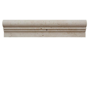 Ivory Travertine 2 1/2 x 12 2 Step Ogee-2 Liner - MosaicBros.com