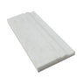 4 3/4x12 Honed Oriental White Marble Baseboard Trim.