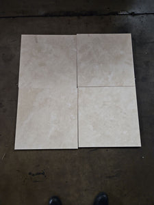 18 x 18 Filled & Honed Light Cream Travertine Tile
