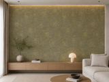 Golden Blossom floral decorative mosaic tile by Mythology Tile, 18x18 inch with intricate golden and floral patterns.