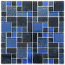 Crystal Aqua Blueberry Multangular Glass Mosaic Tile - MosaicBros.com