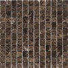 1 x 1 Tumbled Emperador Dark Marble Mosaic Tile