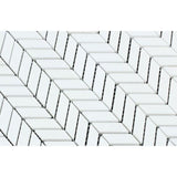 Thassos marble mosaic mini chevron
