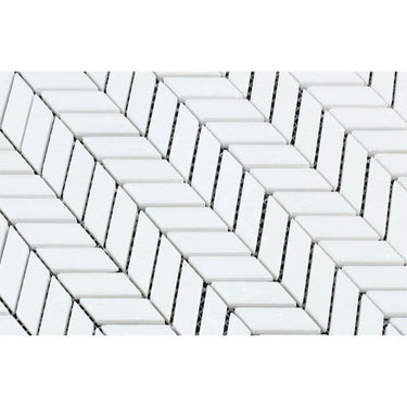 Thassos marble mosaic mini chevron