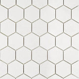 2X2 Honed Thassos White Marble Hexagon Mosaic Tile - MosaicBros.com
