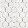 2X2 Honed Thassos White Marble Hexagon Mosaic Tile