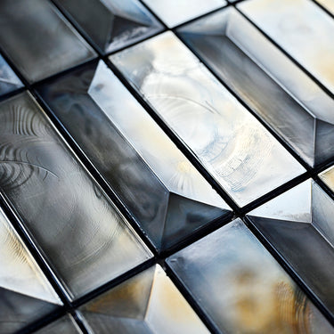ALLURE GREY RECTANGULAR Glass Mosaic Tile - MosaicBros.com