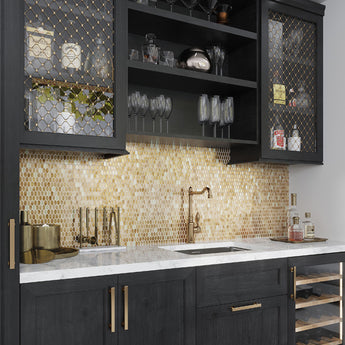 Picket Gold Glass Mosaic Tile - MosaicBros.com
