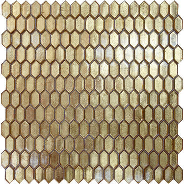 Picket Gold Glass Mosaic Tile - MosaicBros.com