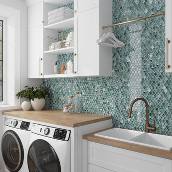 EMERALD SCALE Glass Mosaic Tile - MosaicBros.com