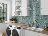 EMERALD SCALE Glass Mosaic Tile - MosaicBros.com