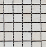 Bianco Cream Light 1 x 1 Filled and Honed Travertine Mosaic Tile - MosaicBros.com