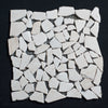Bianco Cream Light Pebble Tumbled Travertine Mosaic Tile - MosaicBros.com