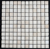 Bianco Cream Light 1 x1 Tumbled Travertine Mosaic Tile - MosaicBros.com