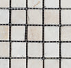 Bianco Cream Light 1 x1 Tumbled Travertine Mosaic Tile - MosaicBros.com