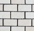 1 x 2 Bianco Cream Light Tumbled Travertine Mosaic Tile - MosaicBros.com