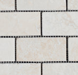 Bianco Cream Light 3 x 6 Tumbled Travertine Mosaic Tile - MosaicBros.com
