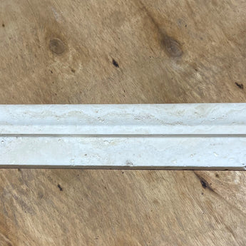 Bianco Cream Light Travertine 2" x 12" Ogee Edge Honed and Unfilled Tile - MosaicBros.com
