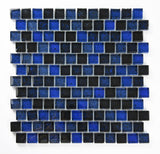 Crystal Aqua Blueberry 1X1 Glass Mosaic Tile - MosaicBros.com
