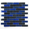 Crystal Aqua Blueberry 1X3 Glass Mosaic Tile - MosaicBros.com