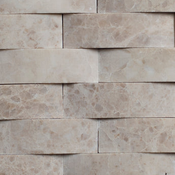 Cappuccino Honed Marble Curve Mosaic Tile - MosaicBros.com