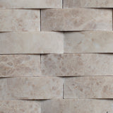 Cappuccino Honed Marble Curve Mosaic Tile - MosaicBros.com
