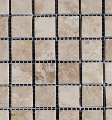 1 x 1 Polished Cappuccino Marble Mosaic Tile - MosaicBros.com