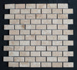 1 x 2 Polished Cappuccino Marble Brick Mosaic Tile - MosaicBros.com