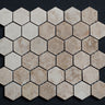 2 x 2 Polished Cappuccino Marble Hexagon Mosaic Tile - MosaicBros.com