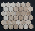 2 x 2 Polished Cappuccino Marble Hexagon Mosaic Tile - MosaicBros.com