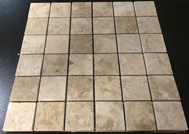2 x 2 Polished Cappuccino Marble Mosaic Tile - MosaicBros.com