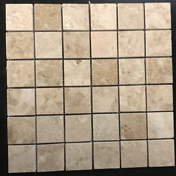 2 x 2 Polished Cappuccino Marble Mosaic Tile - MosaicBros.com