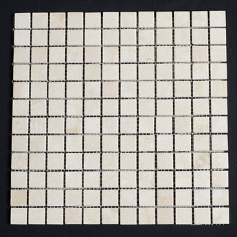 1X1 Honed Crema Marfil Marble Mosaic Tile - MosaicBros.com