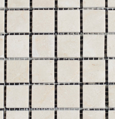 1X1 Honed Crema Marfil Marble Mosaic Tile - MosaicBros.com