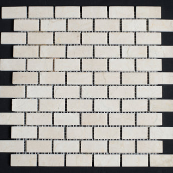 Crema Marfil 1 x 2 Honed Marble Mosaic Tile - MosaicBros.com