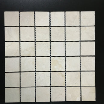Crema Marfil 2 x 2 Honed Marble Mosaic Tile - MosaicBros.com