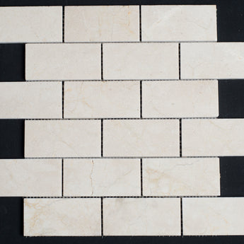 Crema Marfil 2 x 4 Honed Marble Mosaic Tile - MosaicBros.com