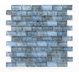 Crystal Aqua Diana Blue 1X2 Glass Mosaic Tile - MosaicBros.com