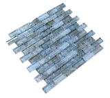 Crystal Aqua Diana Blue 1X2 Glass Mosaic Tile - MosaicBros.com