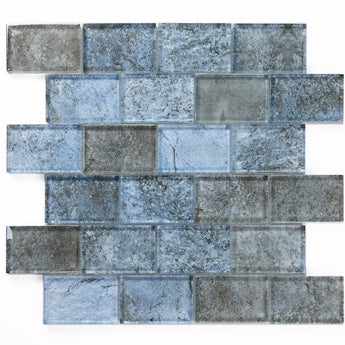 Crystal Aqua Diana Blue 2X3 Glass Mosaic Tile - MosaicBros.com