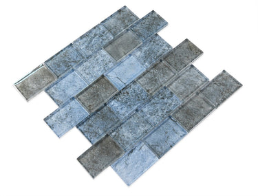 Crystal Aqua Diana Blue 2X3 Glass Mosaic Tile - MosaicBros.com