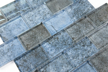Crystal Aqua Diana Blue 2X3 Glass Mosaic Tile - MosaicBros.com