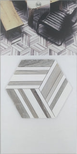 Dolomite Equador 10.24" Hexagon Waterjet Honed Mosaic Tile - MosaicBros.com